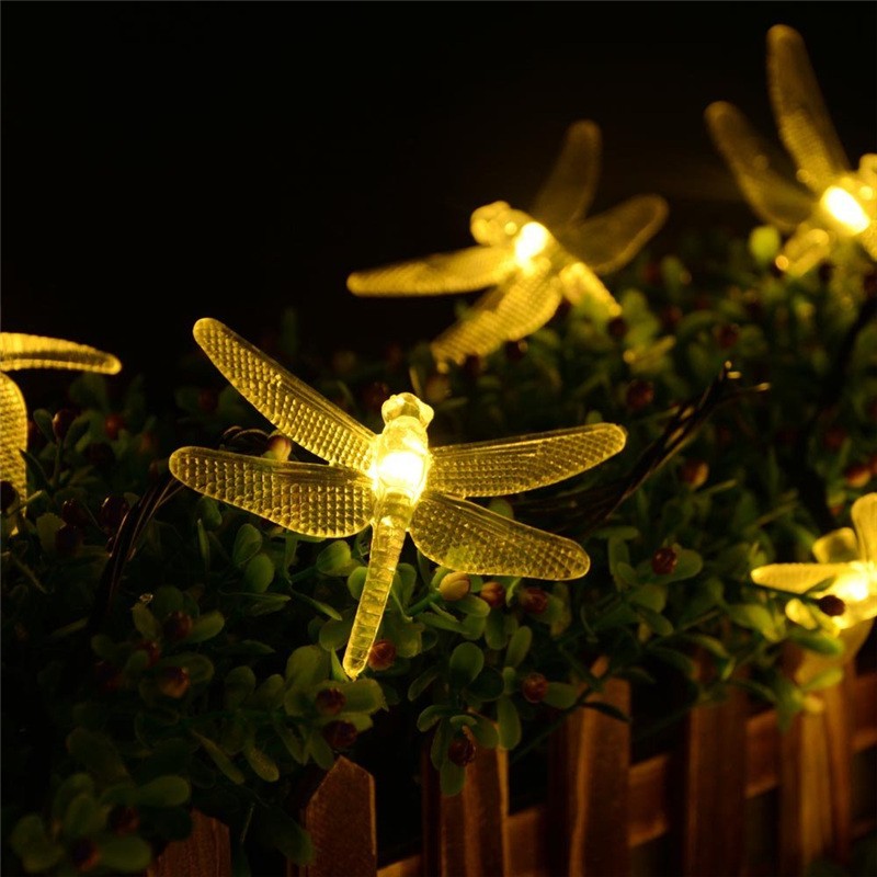 30 LED Solar Dragonfly String Lights for Garden Decor