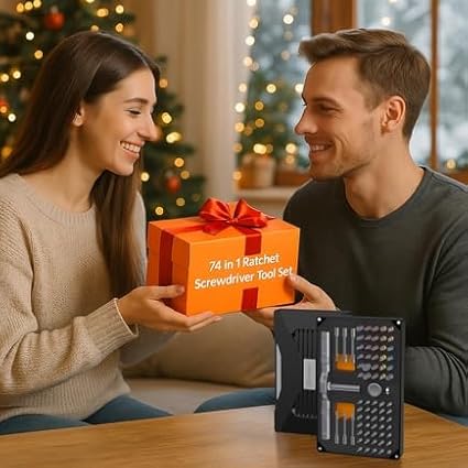 LIFEGOO Ratchet Screwdriver Set: 74 in 1 Magnetic Screwdriver Sets, S2 Steel Bits & Flexible Shaft Suitable for Electronics, Furniture Assembly & Bicycle Repair Tools