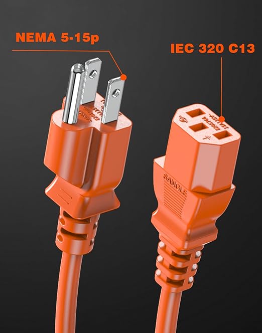 Power Station Charging Cable 6FT, 14AWG Fast Charging Cable Compatible with Jackery Power Station Explorer 1000/1500/2000/3000, Bluetti EB3A, Anker 757/767,125Volt 15A Universal AC Power Cord