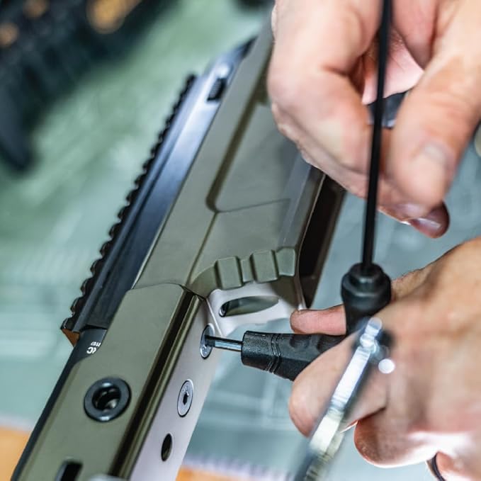 Wheeler 30 Piece SAE/Metric Hex and Torx P-Handle Set for Pistol Rifle Handgun Gunsmithing Rebuild and Maintenance, Black, Yellow, Gray