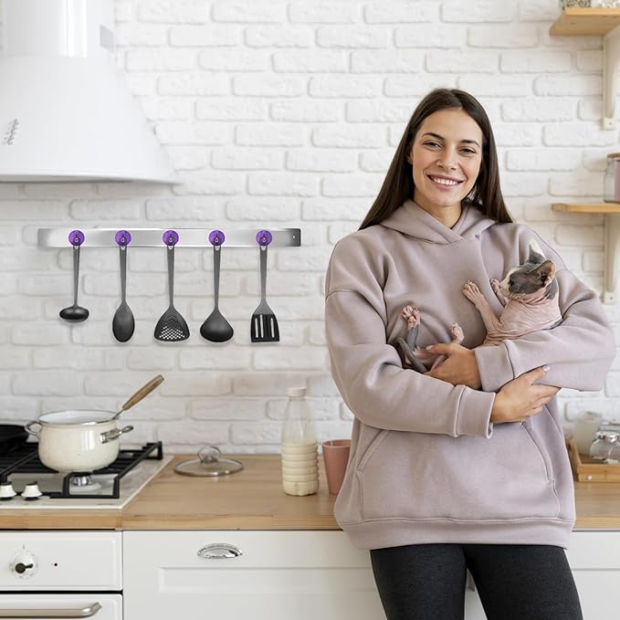 Neosmuk Magnetic Hooks, Cruise Ship Essentials, 80lb+ Heavy Duty Magnetic Hooks for Cruise Cabins, Refrigerator, Grill, Hanging, and Travel | Extra Strong Must-Haves Magnet Hook,Purple