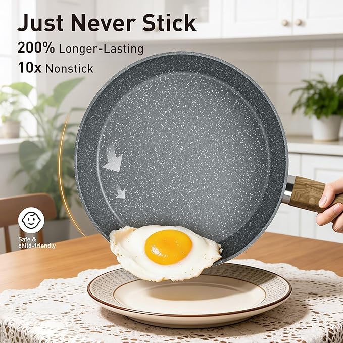 DishDelight Induction Pots and Pans Set Non Stick, 30 Piece Nonstick Kitchen Cookware Sets, Nonstick Granite Cooking Set Induction Pots and Pans, Grey