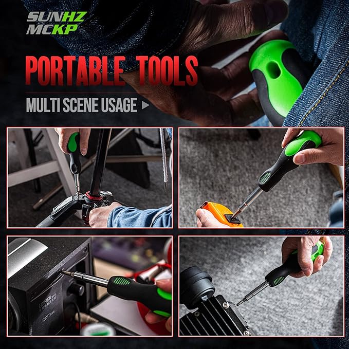 SUNHZMCKP 8 in 1 Screwdriver, Portable multi-purpose screwdriver set,High-Strength Bits, Phillips, Slotted, Torx,Suitable for outdoor and daily repair tools,Practical hand tools