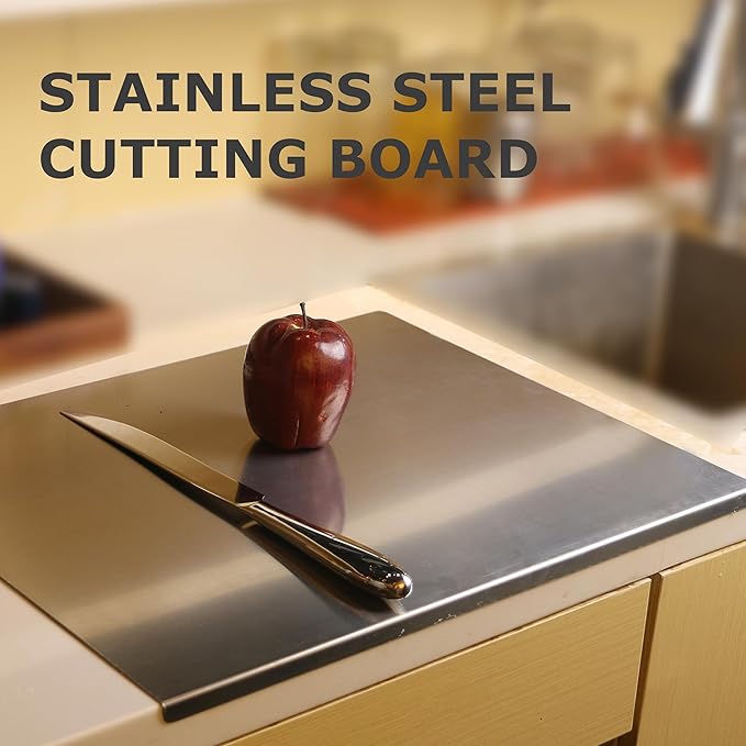 Stainless Steel Cutting Board for Kitchen, Extra Large Cutting Board Non Toxic, Metal Cutting Boards for Kitchen,Chopping Board for Meat, Veggies, Fruits and Kneading (70 x 50cm/27.6 x 19.7 inch)