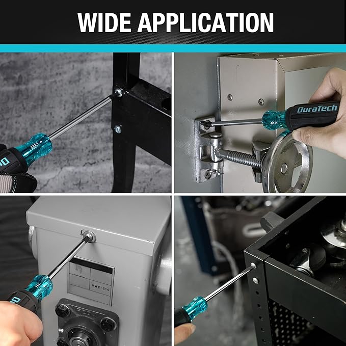 DURATECH 2-Piece S2 Steel Screwdriver Set, Professional Screwdrivers with Non-Slip Grip & Marked Specifications, Phillips and Flathead Screw Driver, Hand Tool for Home and Industrial Use