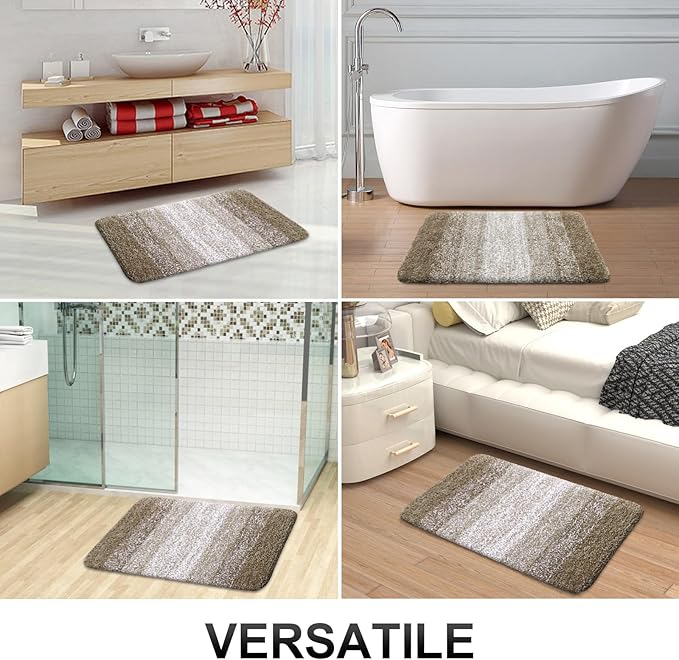 OLANLY Bathroom Runner Rugs 70x24, Extra Soft Absorbent Microfiber Bath Rugs, Rubber Backing, Quick Dry, Machine Washable Bath Mats for Bathroom Floor, Tub and Shower, Home Decor Accessories, Coffee