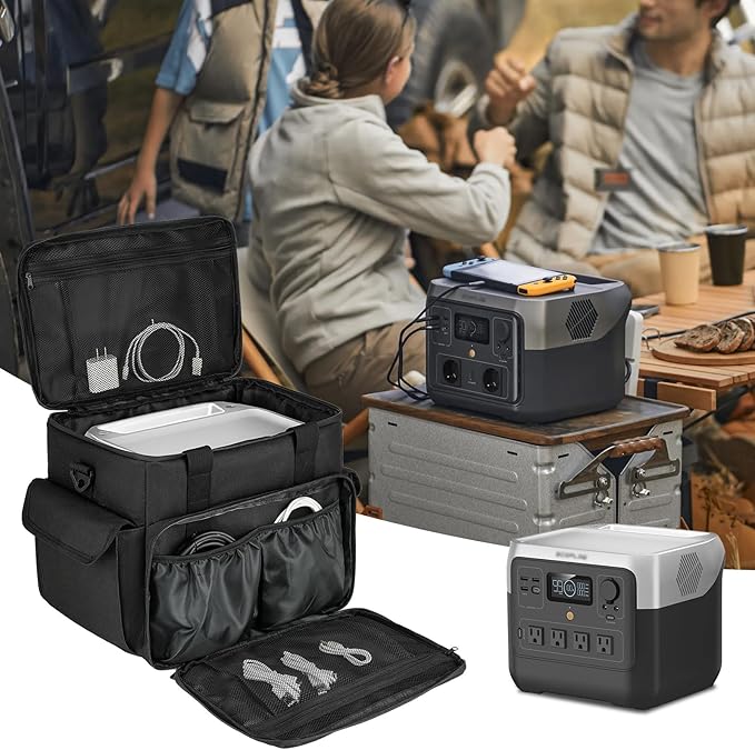 LEFOR·Z Carrying Case Compatible with Jackery Explorer 1000 v2/ECOFLOW River 2/River 2 Max 500/River 2 Pro/BLUETTI Elite 100 V2,Portable Power Station Travel Bag for Charging Cable and Accessories
