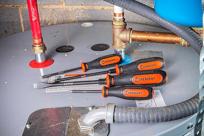 Crescent 4PC Diamond Tip Dual Material Screwdriver Set with Phillips and Slotted Screwdrivers - CDTSET4PC