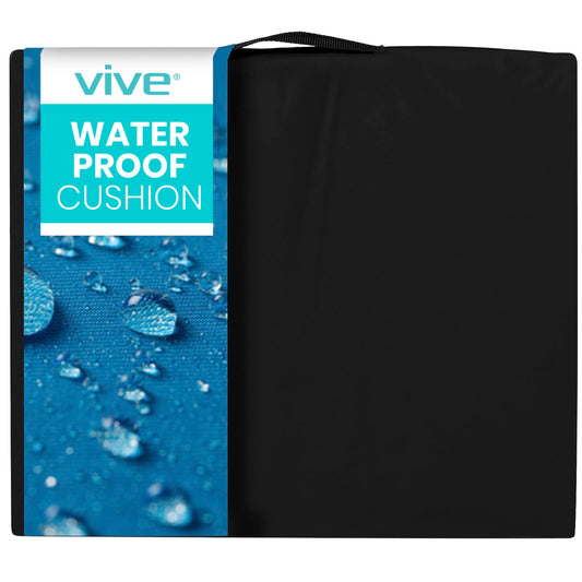 Vive Waterproof Wheelchair Cushion for Pressure Relief (20x16x3) - Washable Cover Incontinence Protection for Elderly Adults & Seniors - Memory Foam Gel Pad for Recliners Office Chairs Car