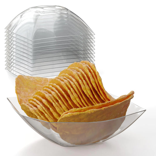 Exquisite Disposable Bowls Plastic Serving Bowls Pack Of 12 Square Salad Bowl 8 Oz Clear Plastic Bowls For Parties Disposable Serving Bowls For Salad Bar Buffet Serving Candy Bowl & Bowl Set