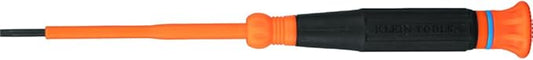 Klein Tools 6243INS Insulated Precision Screwdriver, 3/32-Inch Slotted Mini Electrician Screwdriver, 1000-Volt Cushion-Grip Handle