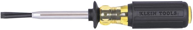 Klein Tools 6013K Slotted Screw-Holding Screwdriver, 3/16-Inch Split-Blade Flat Head Driver, Positive Gripping Action, Cushion-Grip Handle