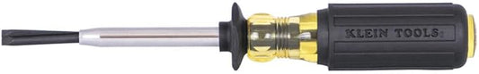 Klein Tools 6013K Slotted Screw-Holding Screwdriver, 3/16-Inch Split-Blade Flat Head Driver, Positive Gripping Action, Cushion-Grip Handle