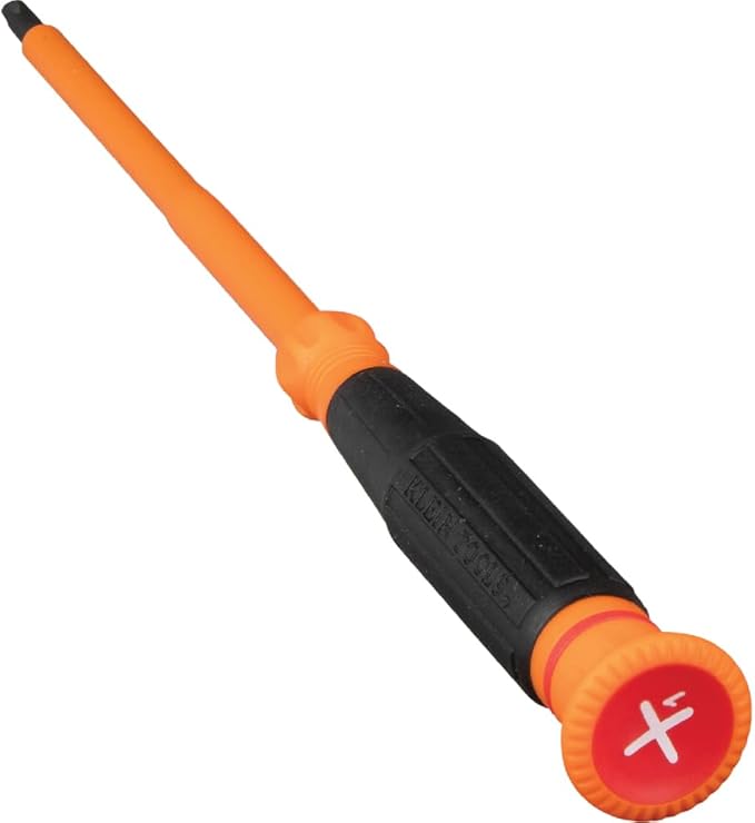 Klein Tools 6264INS Insulated Precision Screwdriver, #1 Phillips Mini Electrician Screwdriver, 1000-Volt Cushion Grip Handle