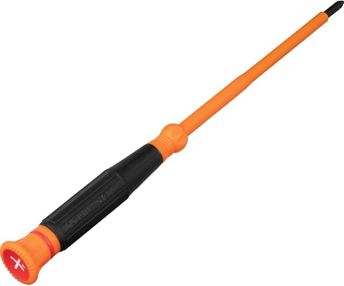Klein Tools 6264INS Insulated Precision Screwdriver, #1 Phillips Mini Electrician Screwdriver, 1000-Volt Cushion Grip Handle