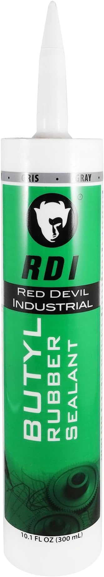 Red Devil 0697GI RD Pro Butyl Rubber Sealant – High-Performance Industrial-Grade Sealant for Outdoor & Below-Grade Applications, Paintable, Excellent Adhesion, 10.1 oz Cartridge, Gray