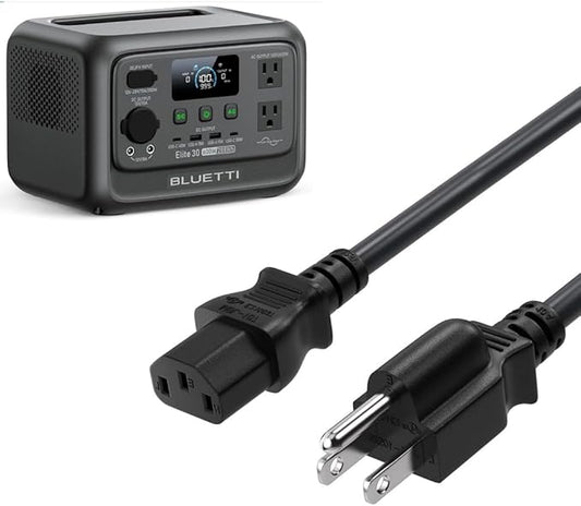 10FT 3M 14AWG Power Station Charger AC for Jackery Explorer 2000/1500/1000 Pro,EF ECOFLOW Delta Riverpro2,Bluetti EB3A Anker solix c1000 Cable Power Cord (10FT)