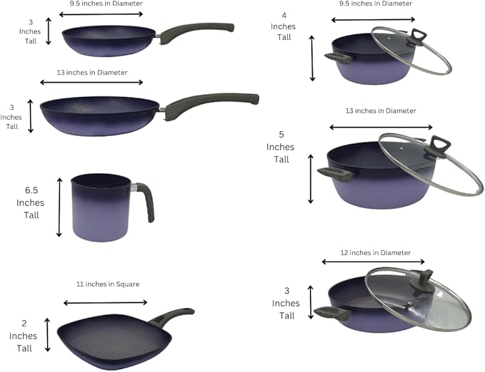 Terracotta 12 Piece Cooking Set with Milk Cup - Purple