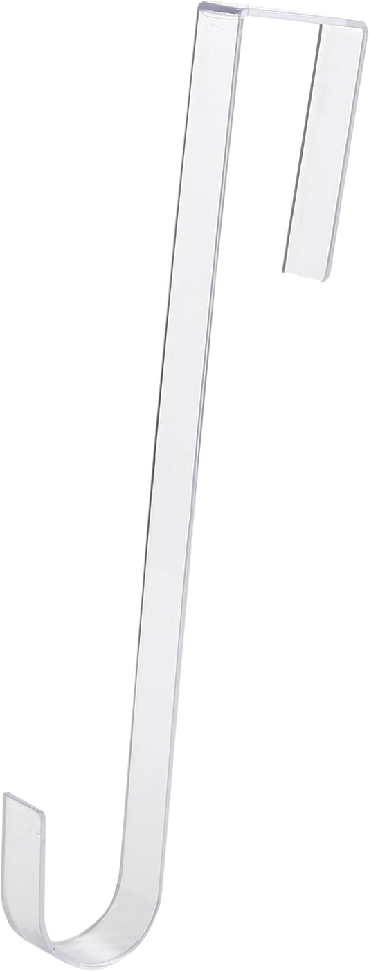 Non Scratch, 100% Clear 12 in Wreath Hanger. Christmas Wreaths Holder for Hanging Fall Halloween Decorations Over Front or Garage Door. Best Long Hook for Indoor or Outdoor Home Decor