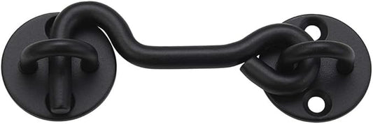 (5 Pack) Raswik 4" Privacy Hook and Eye Latch Easy Gate Lock for Sling Barn Screen Door, Black