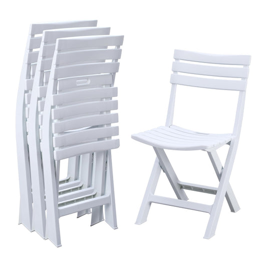 KAIHAOWIN 4-Pack Plastic Folding Chairs for Indoor and Outdoor Use Foldable Chairs for Patio Garden Beach Balcony Porch Lightweight & Waterproof -White