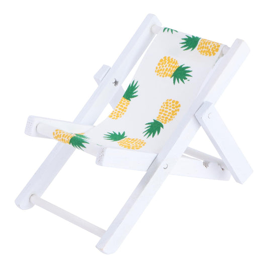 Uonlytech 1pc Beach Chair Mobile Phone Holder Phone Dock Phone Cradle Desk Wooden Phone Rack Stand Folding Phone Holder Dollhouse Chair Model Beach Chair Phone Stand Tripod Pineapple Bamboo