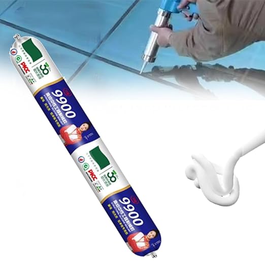 9900 Sealant Waterproof, 9900 Silicon Waterproof Sealant, Multipurpose Silicone Caulk, Permanent Solution for Roof and Wall Crack, Heat, Tear and Stretch Resistance, for Indoor, Outdoor (White)