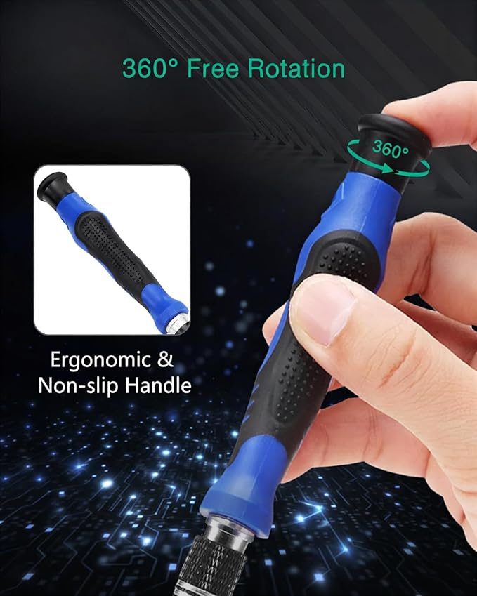 ORIA Precision Screwdriver Set, 61 in 1 Small Screwdriver Set with 57 Precision Bits, Portable Repair Tool Kit, Magnetic Screw Driver Kit with Extension Rod for Smartphone, PC, Watch,Toys, Blue