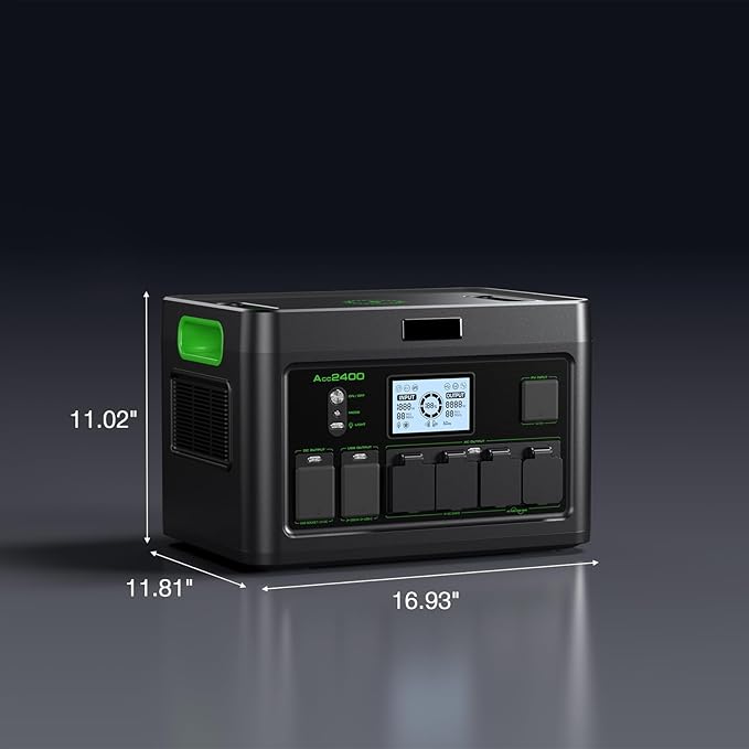 Portable Power Station 2400W, 1843Wh LiFePO4 Solar Generator, 4800W Peak, 12 Ports with 4 AC Outlets & 100W USB-C PD, Ultra-Fast 2H Charging for Home Backup, RV Camping, Emergency Power Outages