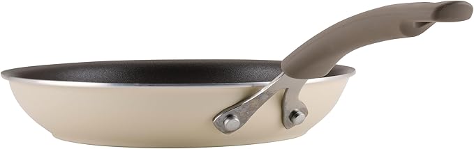 Rachael Ray Cook + Create Nonstick Cookware Pots and Pans Set, Includes Baking Sheet Pan and Cooking Utensil, 10 Piece - Almond