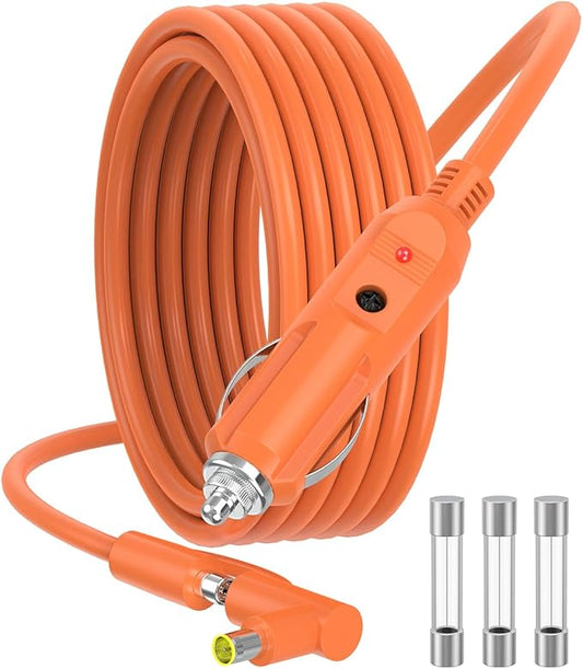 3FT Car Charging Cable 14AWG Compatible with Jackery Portable Power Stations, Explorer 3000 Pro/2000 Plus/1500/1000 v2, DC8020 & DC7909 Plug, Car Cigarette Lighter Charging Cable