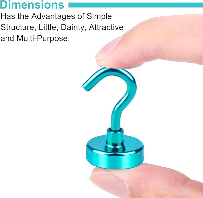 DIYMAG Magnetic Hooks, 30Lbs Strong Heavy Duty Cruise Magnet S-Hooks for Classroom, Fridge, Hanging, Cabins, Grill, Kitchen, Garage, Workplace and Office Etc, (20 Pack-Green)