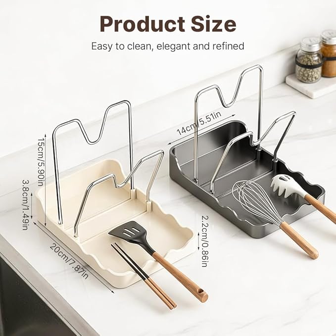 Kitchen Pot Lid Storage Rack - Double Lid Holder Cooking, Multifunctional Pot Lid & Cutting Board Holder, PP+Rust-Resistantcarbon Steel, Space-Saving ,For Cutting Boards, Spoons, Chopsticks ( Black)