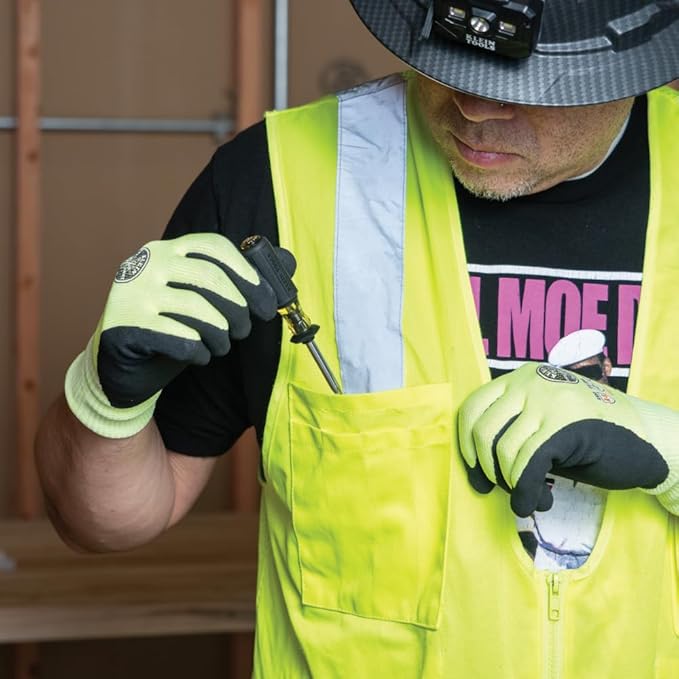 Klein Tools 6013K Slotted Screw-Holding Screwdriver, 3/16-Inch Split-Blade Flat Head Driver, Positive Gripping Action, Cushion-Grip Handle