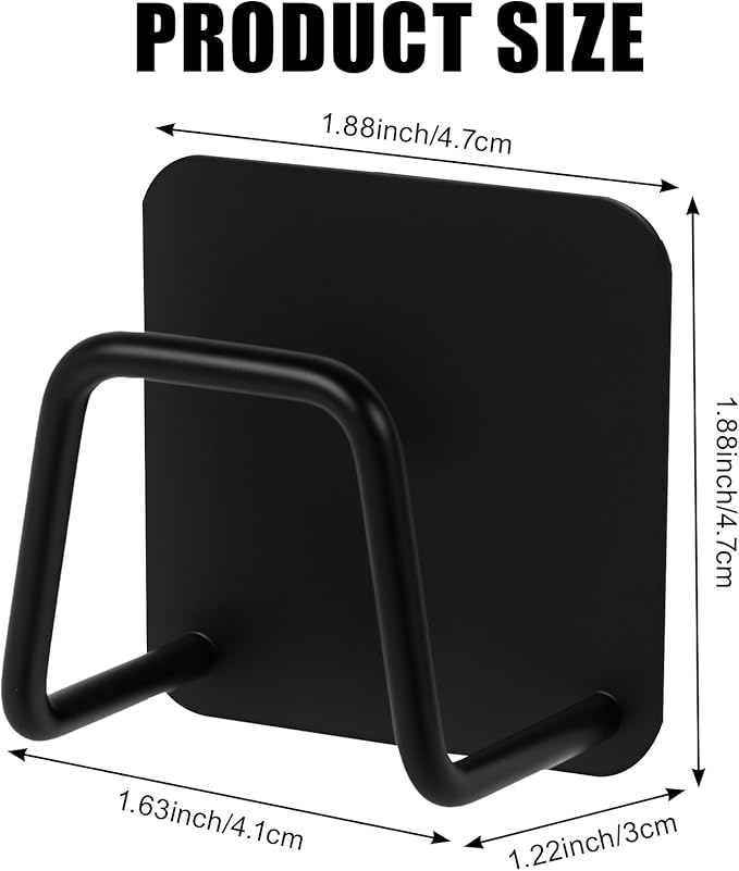Under Cabinet Cutting Board Holder – 12 Pack Pot Lid & Chopping Board Organizer Rack, Stainless Steel Adhesive Storage for Kitchen Cabinets & Counter, No Drilling Required (Black)