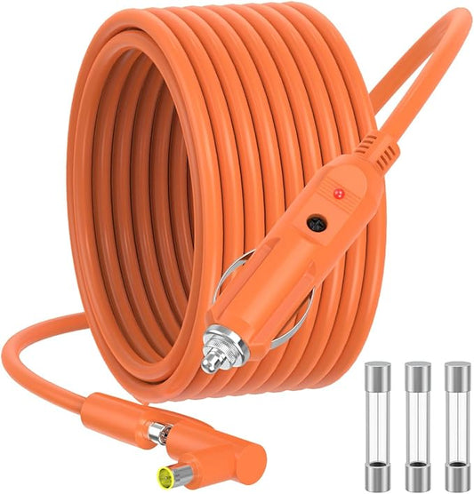 6FT Car Charging Cable 14AWG Compatible with Jackery Portable Power Stations, Explorer 3000 Pro/2000 Plus/1500/1000 v2, Car Cigarette Lighter Charging Cable with DC 8020 & DC 7909 Plug