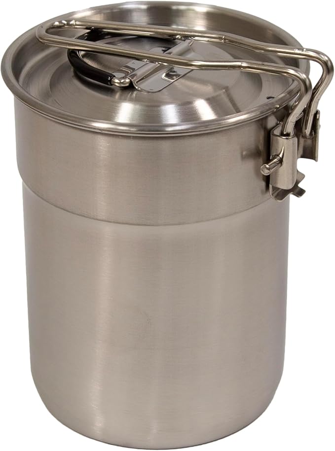 Stansport Stainless Steel Camping Cookware Set – Durable Nesting Mess Kit for Backpacking, Hiking & Outdoor Cooking – Compact Portable Pot & Pan with Carry Bag – Multiple Sizes for Family to Solo Use