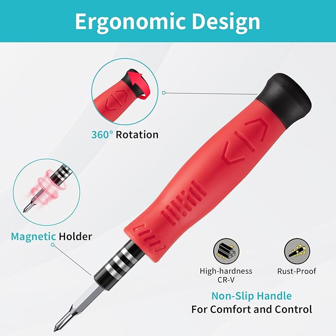 Showpin Mini Screwdriver Set for Computer PC Laptop Macbook Electronics Repair, 35PCS Small Precision Tool Kit with Torx T5 T6 T8 for Beginner IT DIY