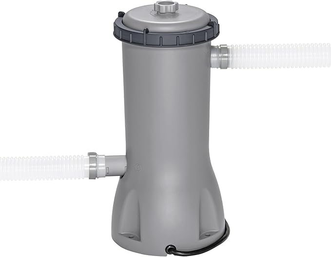 Bestway Steel Pro MAX 14フィート x 42インチ 地上設置型プール、丸型金属フレーム屋外スイミングプールセット（フィルターポンプ、はしご、カバー付き）、グレー