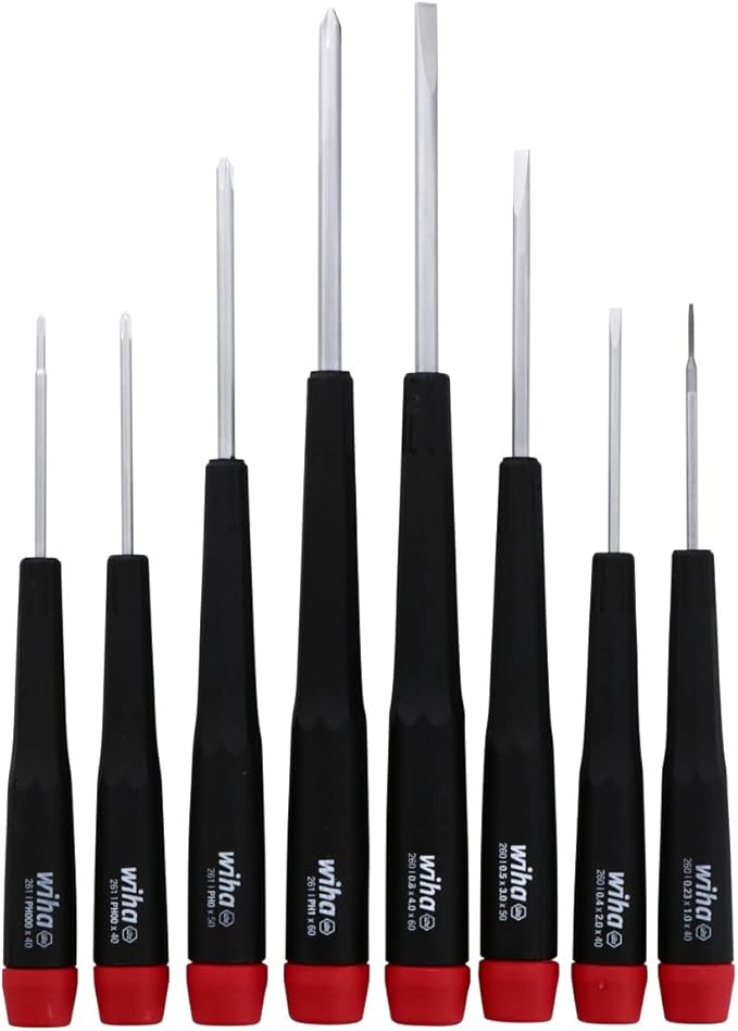 Wiha 26199 Slotted and Phillips Screwdriver Set in Rugged Canvas Pouch, 8 Piece