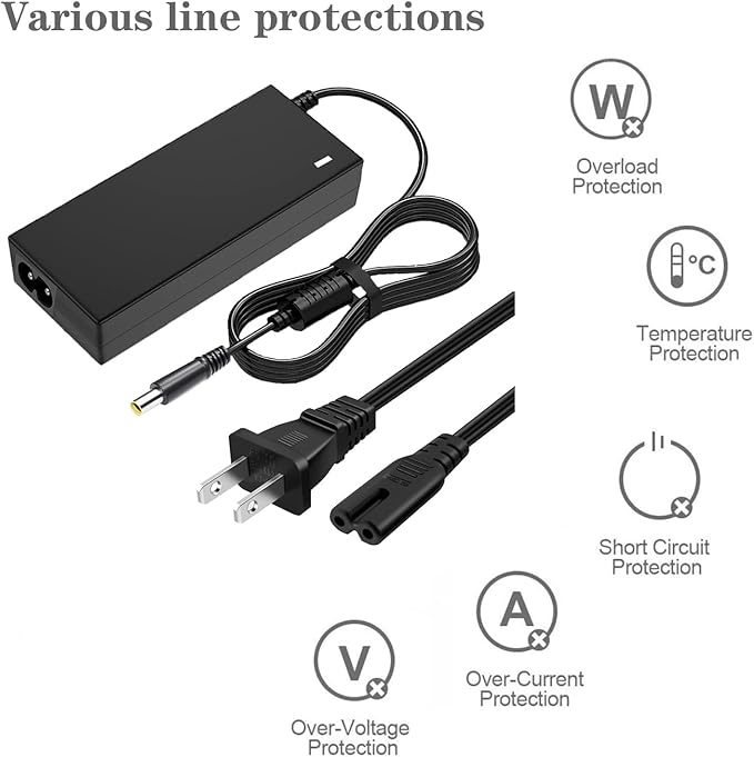 24V Charger for Jackery Portable Power Station Explorer 160 240 300 500 550 E300 E500 E550 Solar Generator 167Wh 240Wh 293Wh 518Wh Lithium Battery Charging Cord，24V 90W AC Adapter Charger