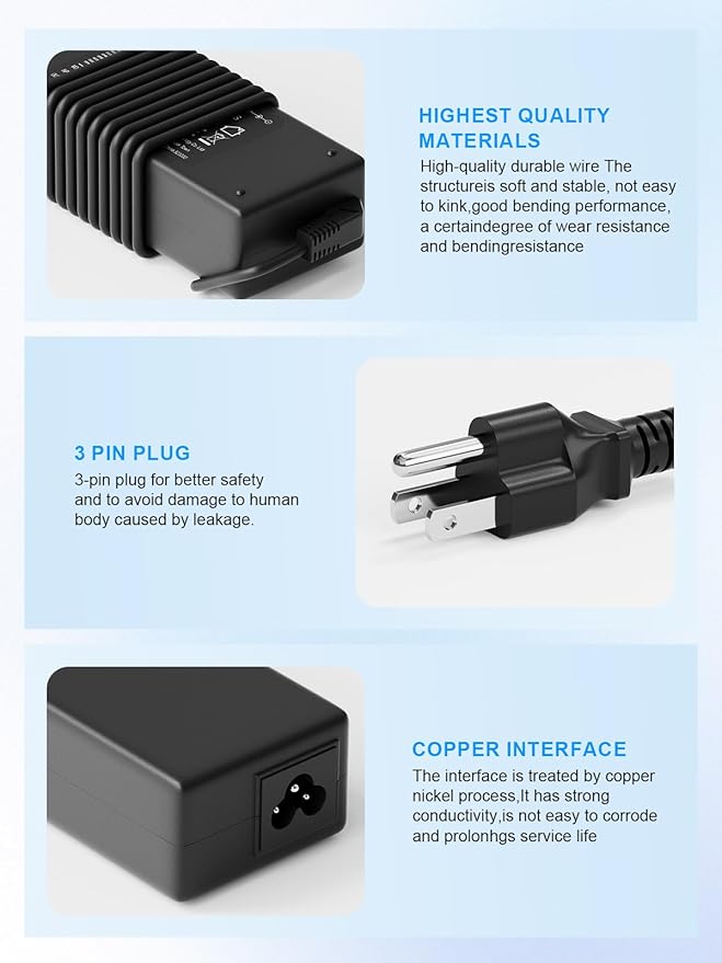 24V 90W AC Adapter Jackery Charger for Jackery Portable Power Station Explorer 160 240 300 500 550 Solar Generator 167Wh 240Wh 293Wh 518Wh Lithium Battery Charging Cord