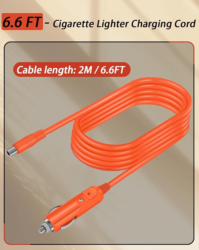 YEZriler 14AWG Car Charging Cable for Jackery Portable Power Station Explorer 3000 Pro 2000 Plus 2000 Pro 2000 v2 2000 1500 Pro 1500 1000 Pro 1000 v2 1000 - DC8020 Plug 2M/6.6FT