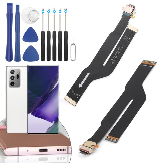 YHX-US Charging Port Replacement for Samsung Galaxy Note 20 Ultra 5G USB Dock Connector Flex Cable Replacement for Samsung Galaxy Note 20 Ultra 5G N986U N986B with Screwdrivers