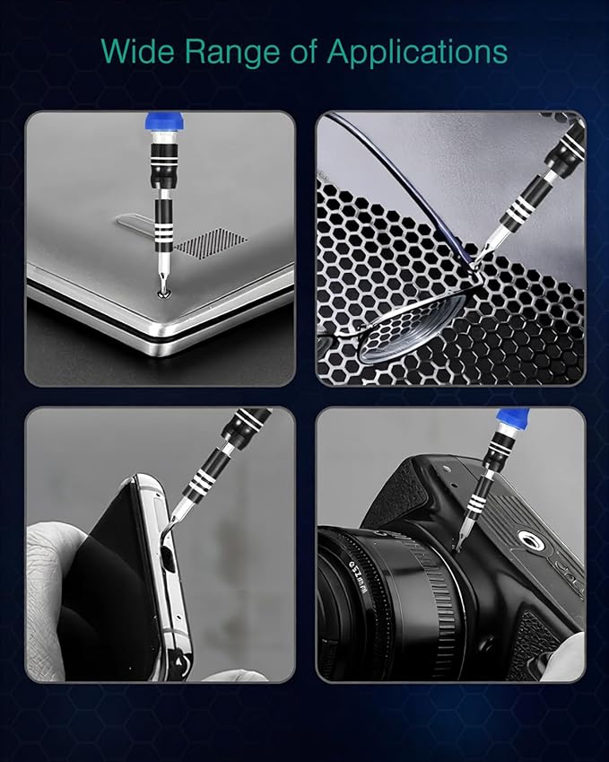 ORIA Precision Screwdriver Set, 61 in 1 Small Screwdriver Set with 57 Precision Bits, Portable Repair Tool Kit, Magnetic Screw Driver Kit with Extension Rod for Smartphone, PC, Watch,Toys, Blue