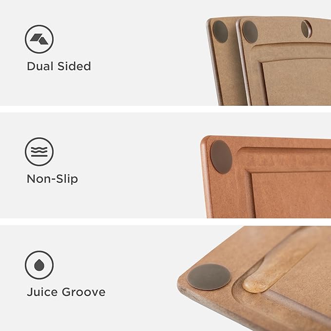 Epicurean All-In-One Cutting Board with Non-Slip Feet and Juice Groove - Non-toxic, Dishwasher Safe,Made in the USA, 19.5" x 14.5", Nutmeg