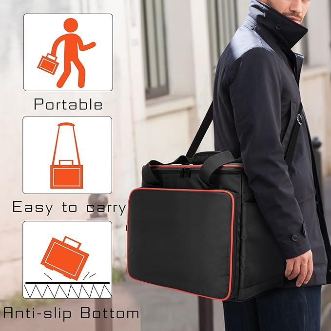 Trunab Travel Carrying Bag Compatible with Jackery Explorer 1500, Portable Power Station Storage Case with Waterproof Bottom and Front Pockets for Charging Cable and Accessories