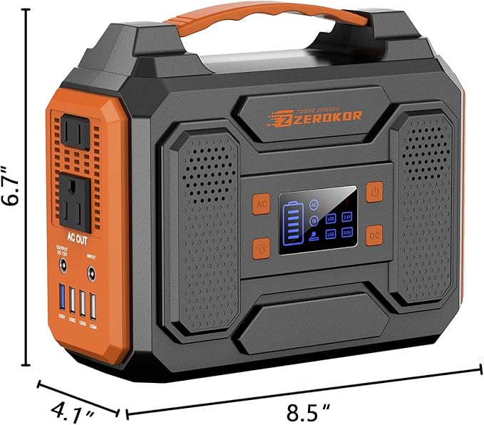 Portable Solar Generator with Panel, 300W Portable Power Station with Foldable Solar Panel 40W, 110V AC Outlet 100W Camping Solar Power Bank Lithium Battery Pack for Home Use RV Outdoor Power Outage