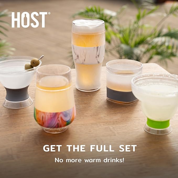 Host FREEZE Beer Glasses, Frozen Brew Mugs, Freezable Pint Glass Set, Insulated Beer Glass to Keep Your Drinks Cold, Double Walled Insulated Glasses, Gift for Dad, 16oz, Set of 2, Burnt Orange