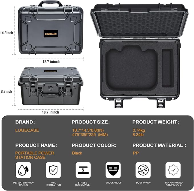 Hard Case for Jackery Explorer 500 - Portable Solar Generator Hard Shell Case: Waterproof Travel Carrying Storage Box for Jackery Portable Power Station Explorer 500: for Camper & Adventurer & Travel